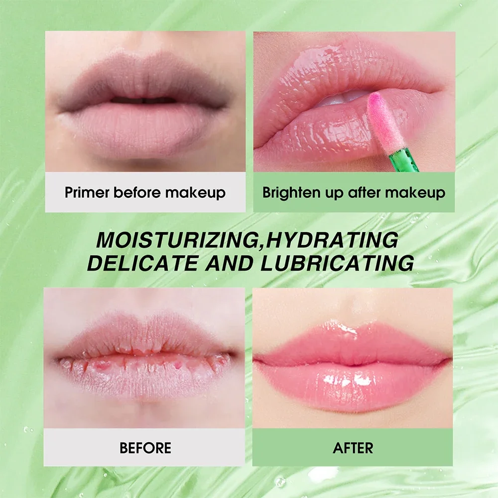 กันน้ําเปลี่ยนสีลิปกลอสติดทนนานไม่ง่ายที่จะจางหาย Aloe Vera ลิปสติก Moisturizing สี Nourishing Lip Balm 1PCS