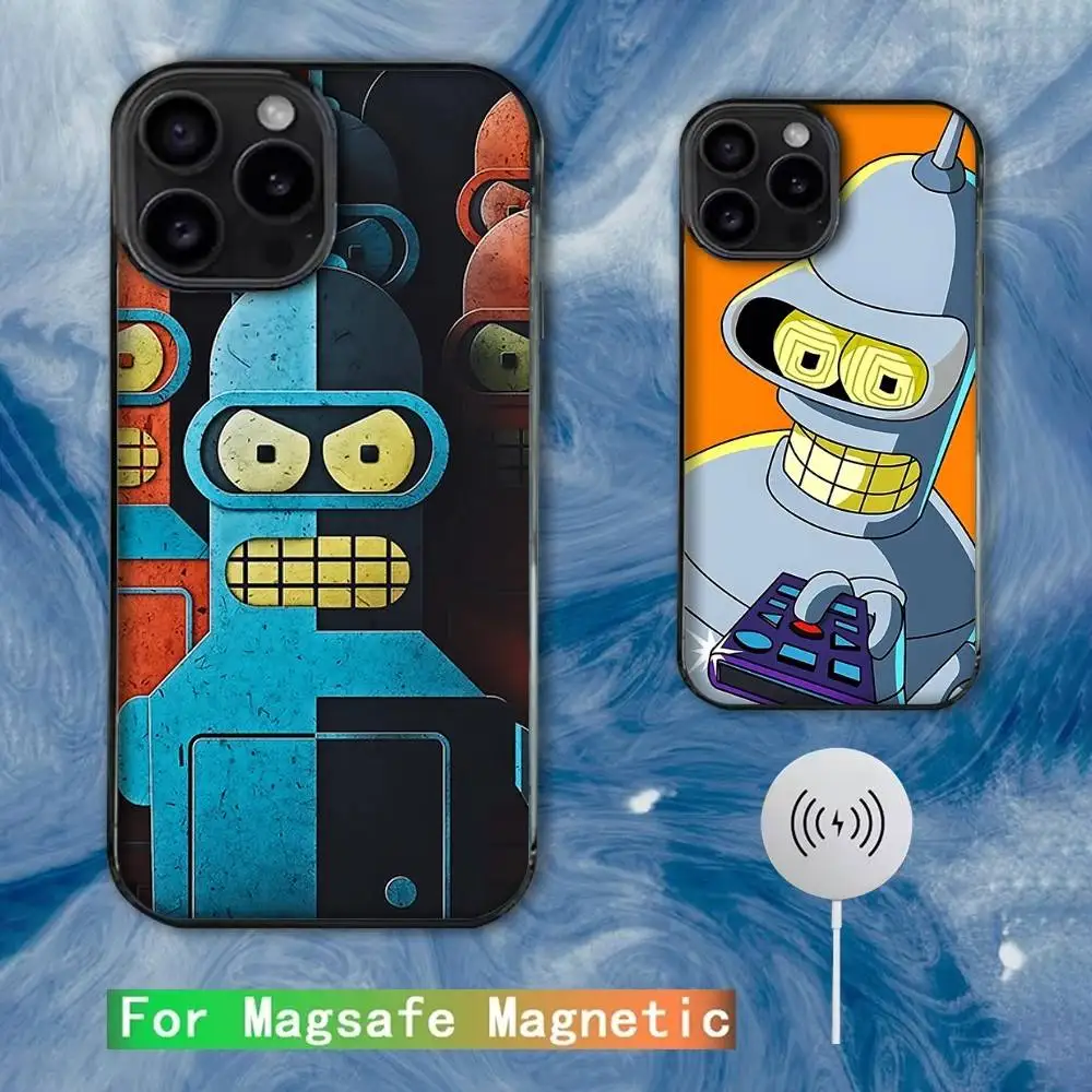 

F-Futurama Anime B-Bender Phone Case For iPhone 16e,16,15,14,13,12,11,Plus,Pro,Max,Mini Magsafe Magnetic Wireless Charging