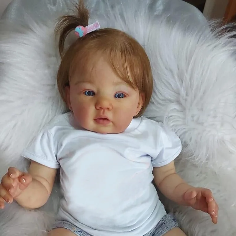 

50CM Raven Reborn Baby Sweet Girl Hand Painted Skin Many Details Veins Bebe Reborn Dolls with Blonde Hair Toys for Girls