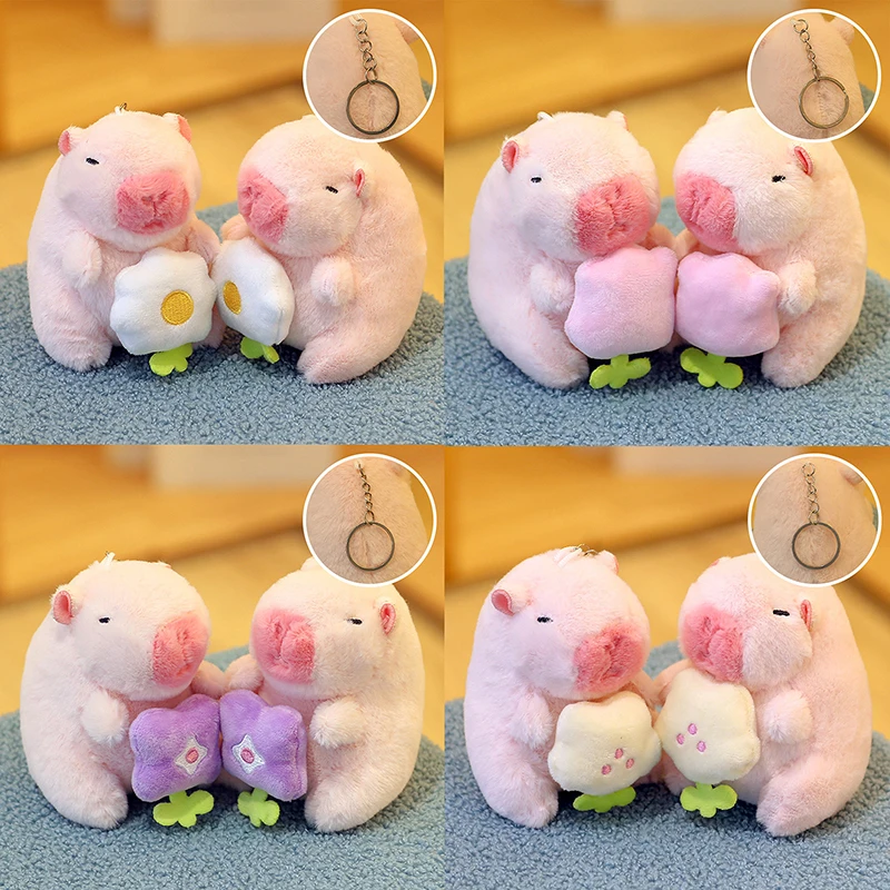 

Pink KapiBala Pendant Water Guinea Pig Keychain Bag Pendant Cute Internet Celebrity Plush Toy Doll For Gift