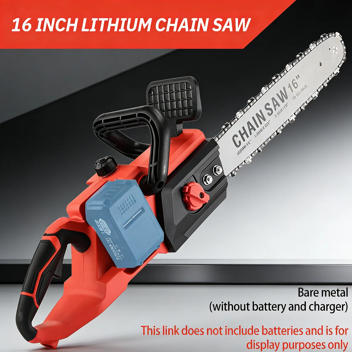Brushless Chain Saw Charging Portable 16-inch Cordless Electric Saw Large Logging Saw for Tree Felling Rechargeable Pruning Saw