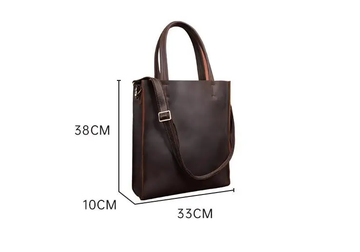 Large Capacity Crazy Horse Leather Men \'S handbags Shoulder Messenger Bag Business Commute Vintage Portable Tote Bags