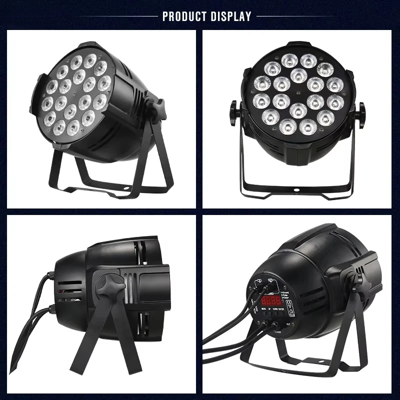 Professional Stage Wedding Party 8 Pack RGBW DMX512 Wash 18pcs LED Par Light with Flight case