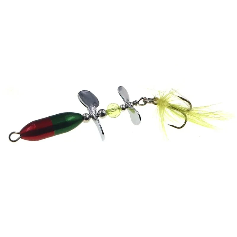 1PCS Rotating Spinner Sequins Fishing Lure 10g/7cm Artificial Wobbler Bait With Feather Fishing Tackle For Bass Trout image 3