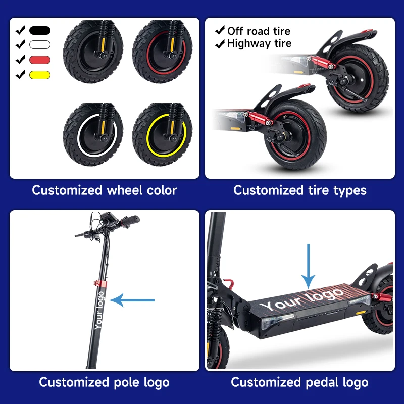 T4 Electric Scooter, Adult Men's Off-road 500W 48V