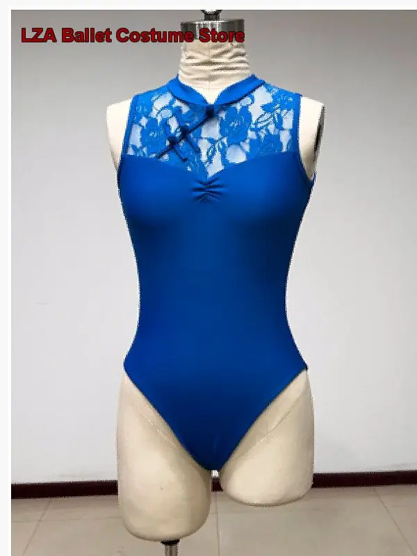 Yan Yiku Women's Classical Gymnastics Body Suit Lace for Classroom Basic Training Class