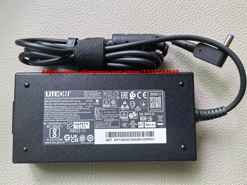 New Genuine OEM Liteon 19.5V 6.92A PA-1131-26 AC Adapter Charger For Acer Nitro 5 AN517-52-52T3 17.3