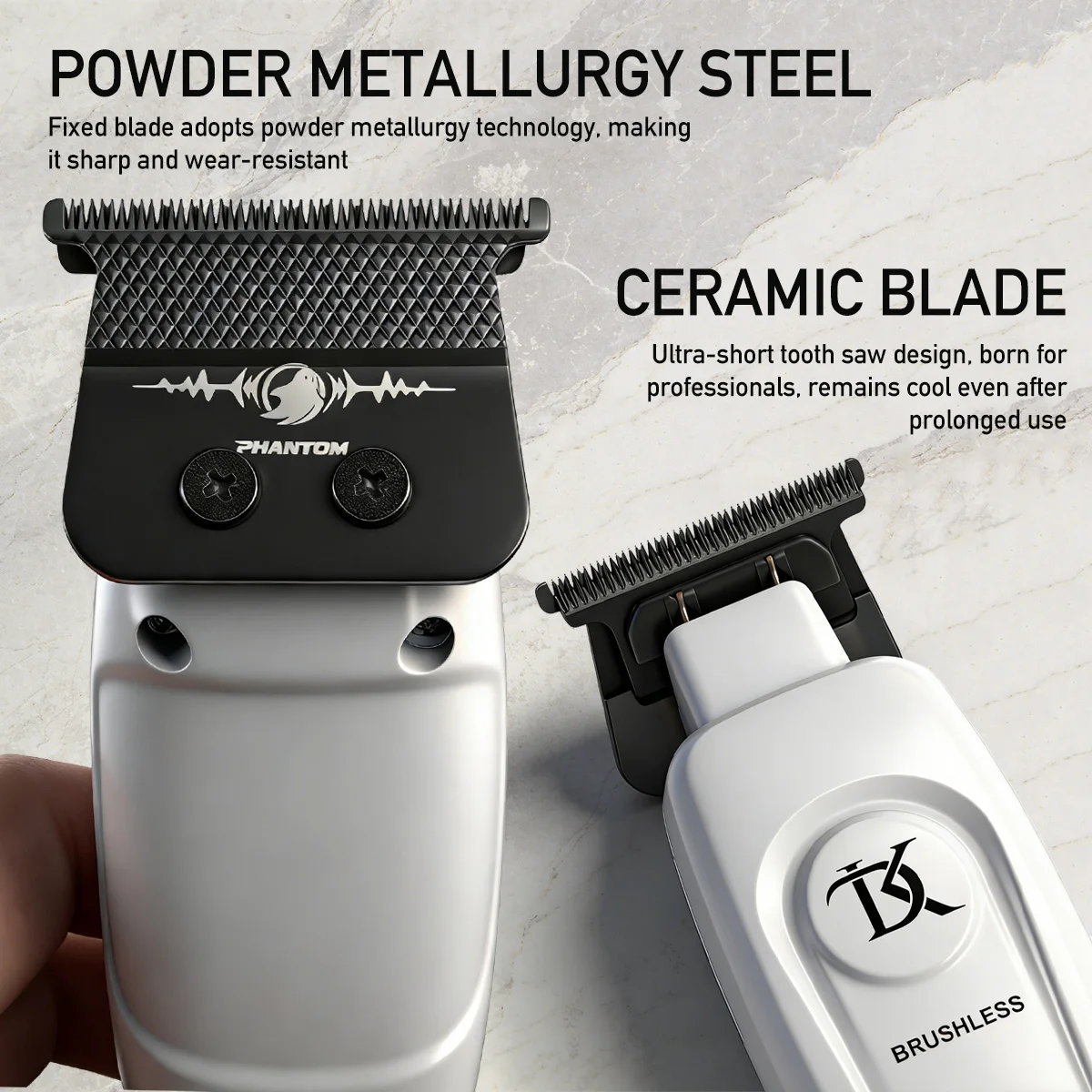 DKBAG Professional Hair Trimmer For Men 7200Rpm Brushless Motor Powder Metallurgy Steel Fixed Blade All Metal Body Dock Charging