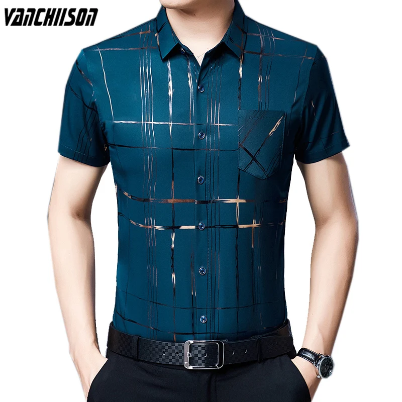 

Men Short Sleeve Shirt Tops for Summer Spring Print Retro Vintage Casual Male Fashion Clothing 00825