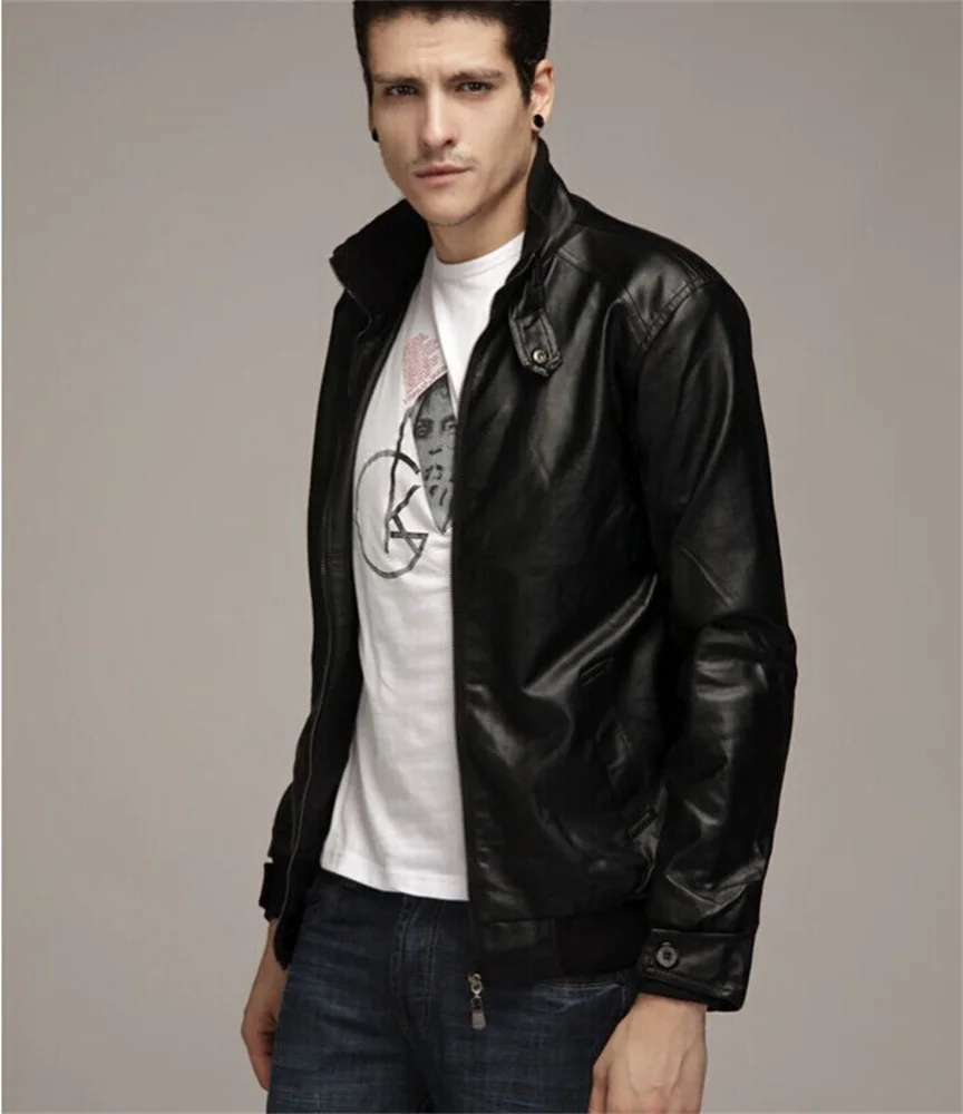 

Nice autumn and winter European and American men's foreign trade fashion trend slim locomotive jacket