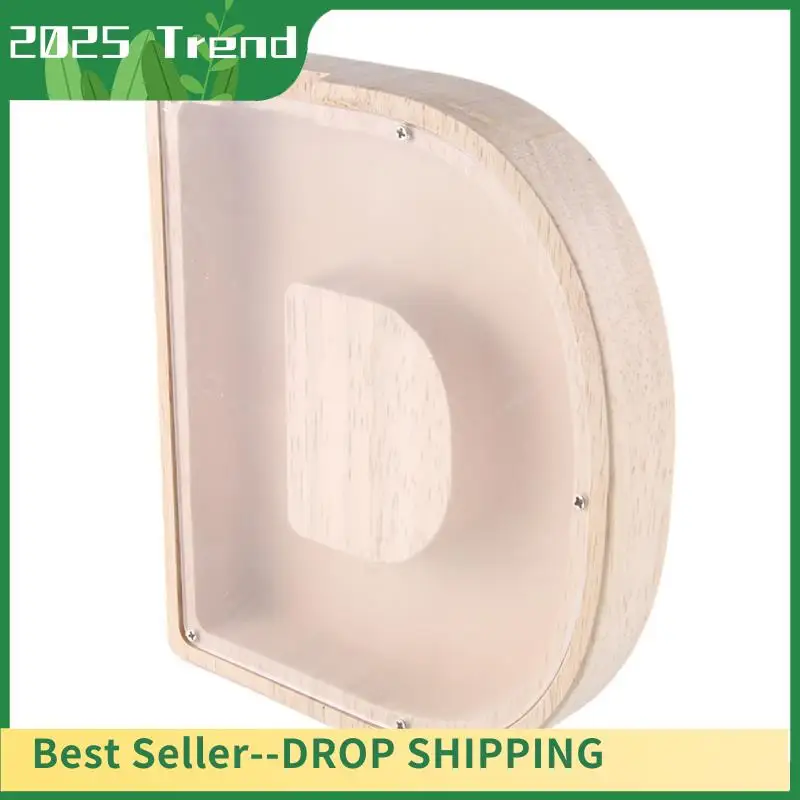 Le migliori offerte 1 pz salvadanaio con lettere in legno barattolo di risparmio con alfabeto inglese barattolo di risparmio di monete in vetro trasparente D