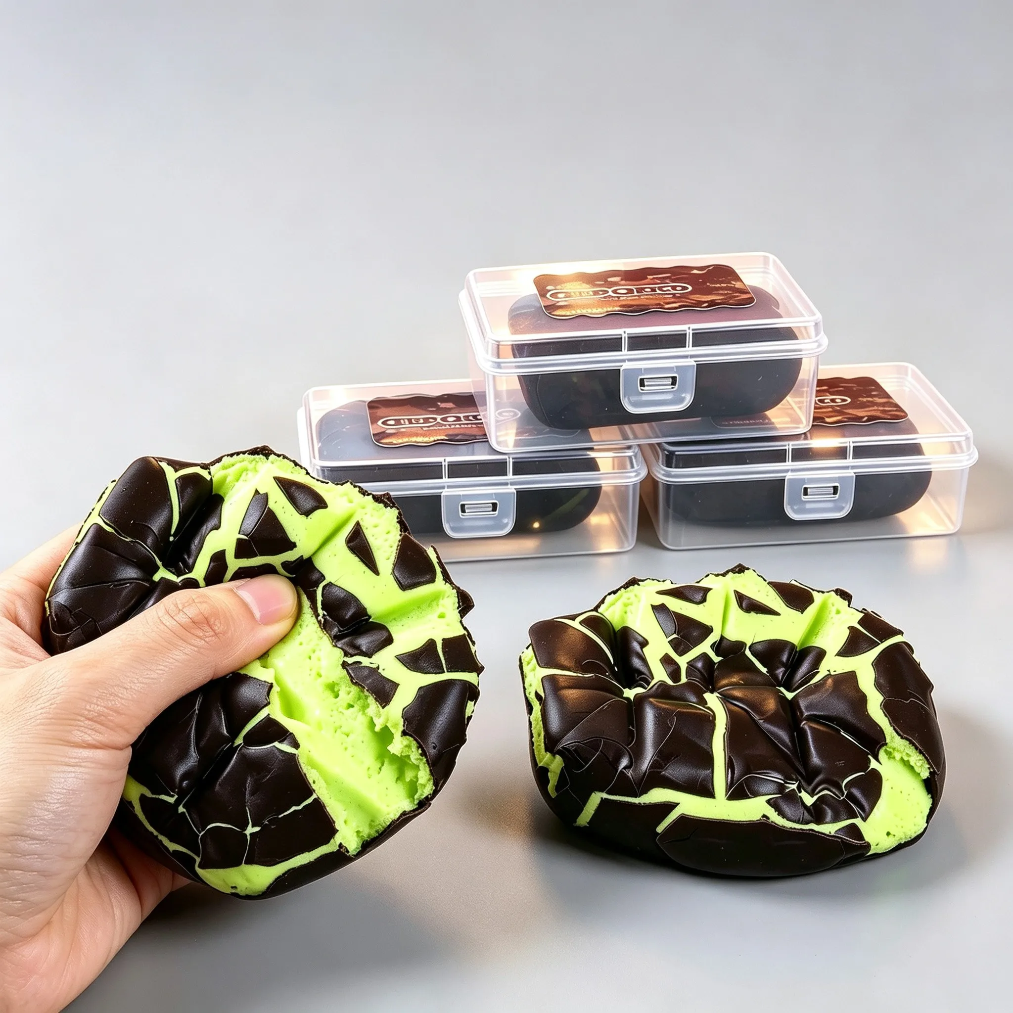 Chocolate Wax Cracking, Squeezing Toy, crispy Skin, Chocolate Crisp Sound Ball, Handmade Craftsmanship, crispy Feeling, Snowball