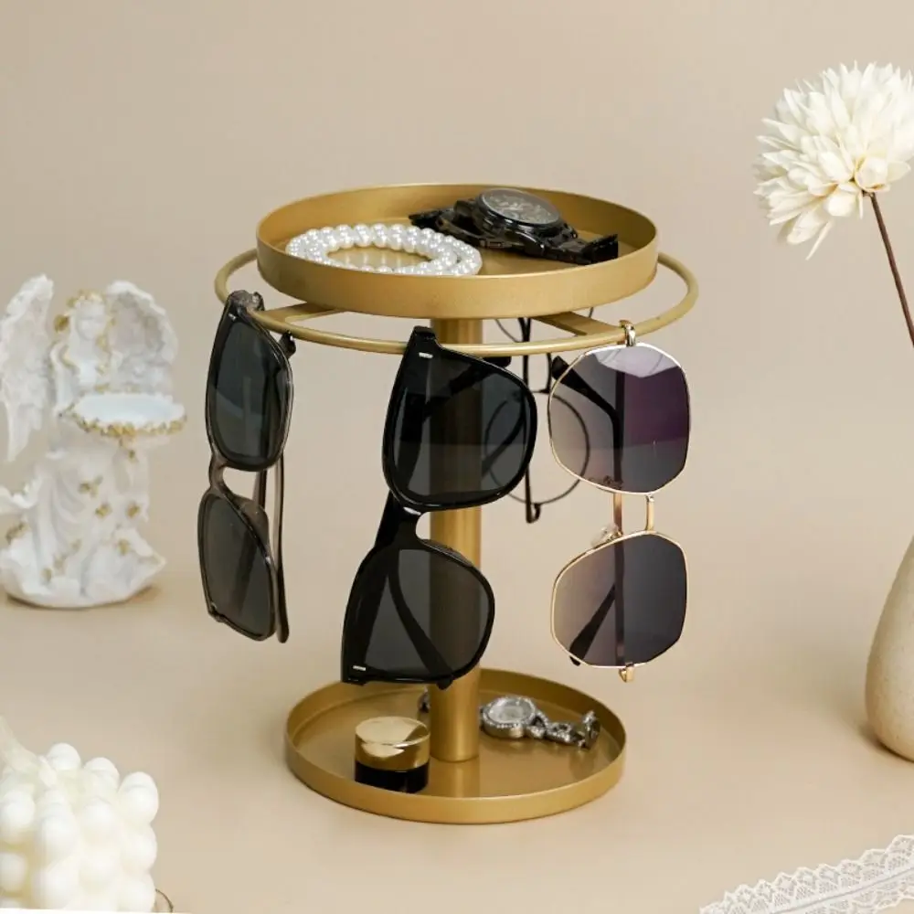 metal-organizers-sunglasses-rack-stainless-steel-360°-rotating-eyewear-display-multiple-storage-removable-tray-glasses-stand