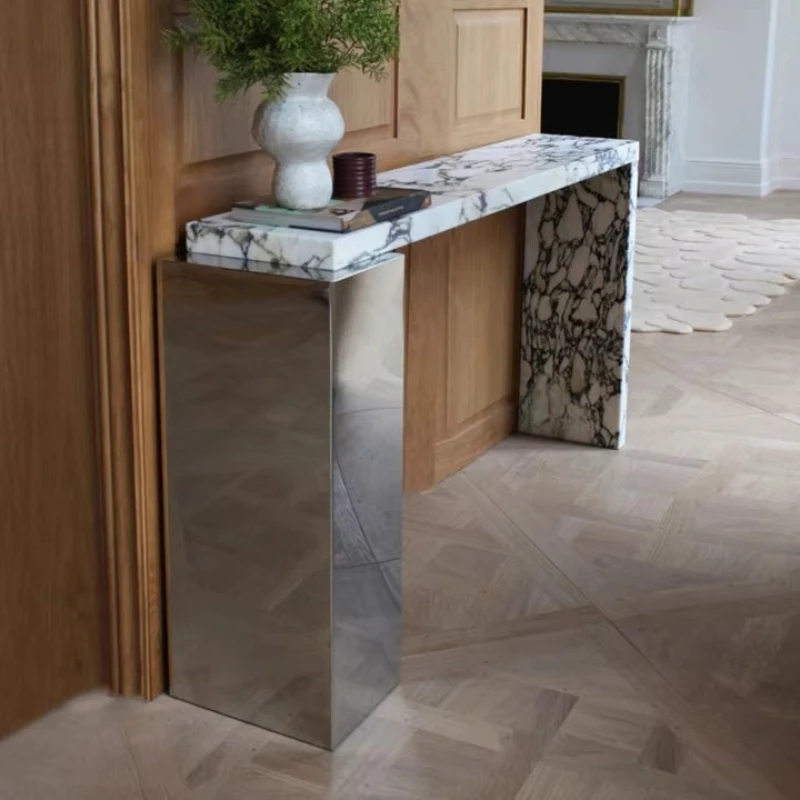 Home decoration Nordic style Modern stone, furniture Arched entrance channel Marble decoration Console table
