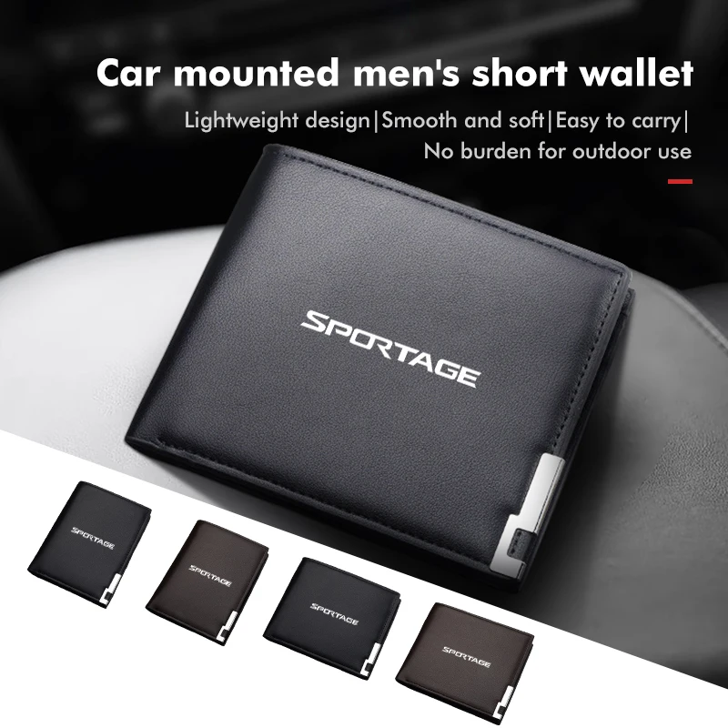 Car ID Card Holder Multi-function Key Bag Leather Wallet For KIA Sportage 2016 2017 2018 Sephia Stonic Carens