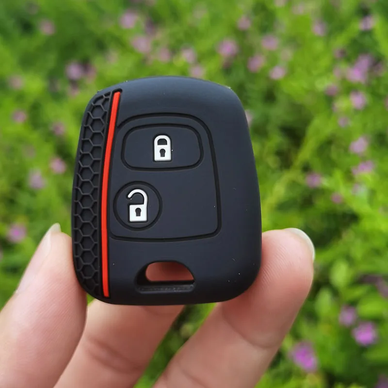 Silicone Car 2 Button Key Cover Case for Peugeot 106 107 206 207 307 Citroen C1 C2 C3 C4 XSARA PICASSO for Toyota AYGO Protector