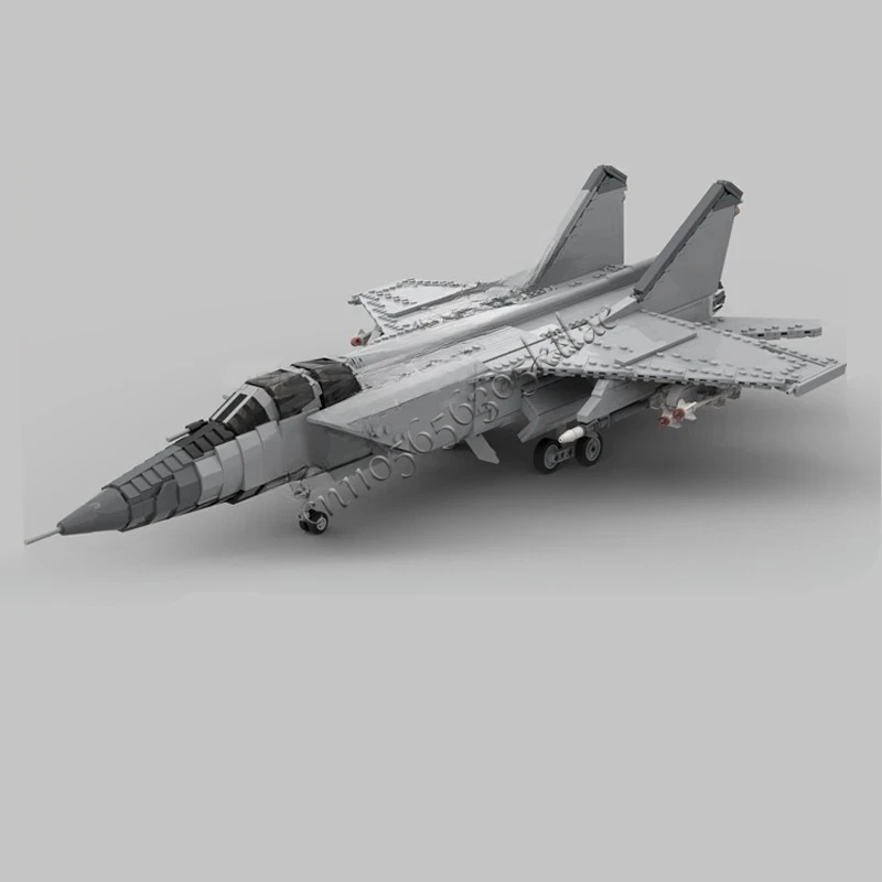 2628 pçs 1:35 escala MiG-31 foxhound guerra espacial militar moc espaço batalha quebra-cabeças personalizados diy educação montagem modelo brinquedo presente