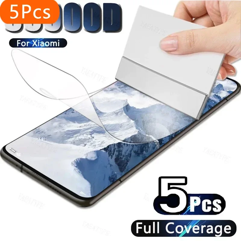 

5PCS Hydrogel Film For Xiaomi Mi 13 12 11 Lite 13T 12T 11T Pro 12S Ultra 11i 12X 5G Screen Protector Not Glass