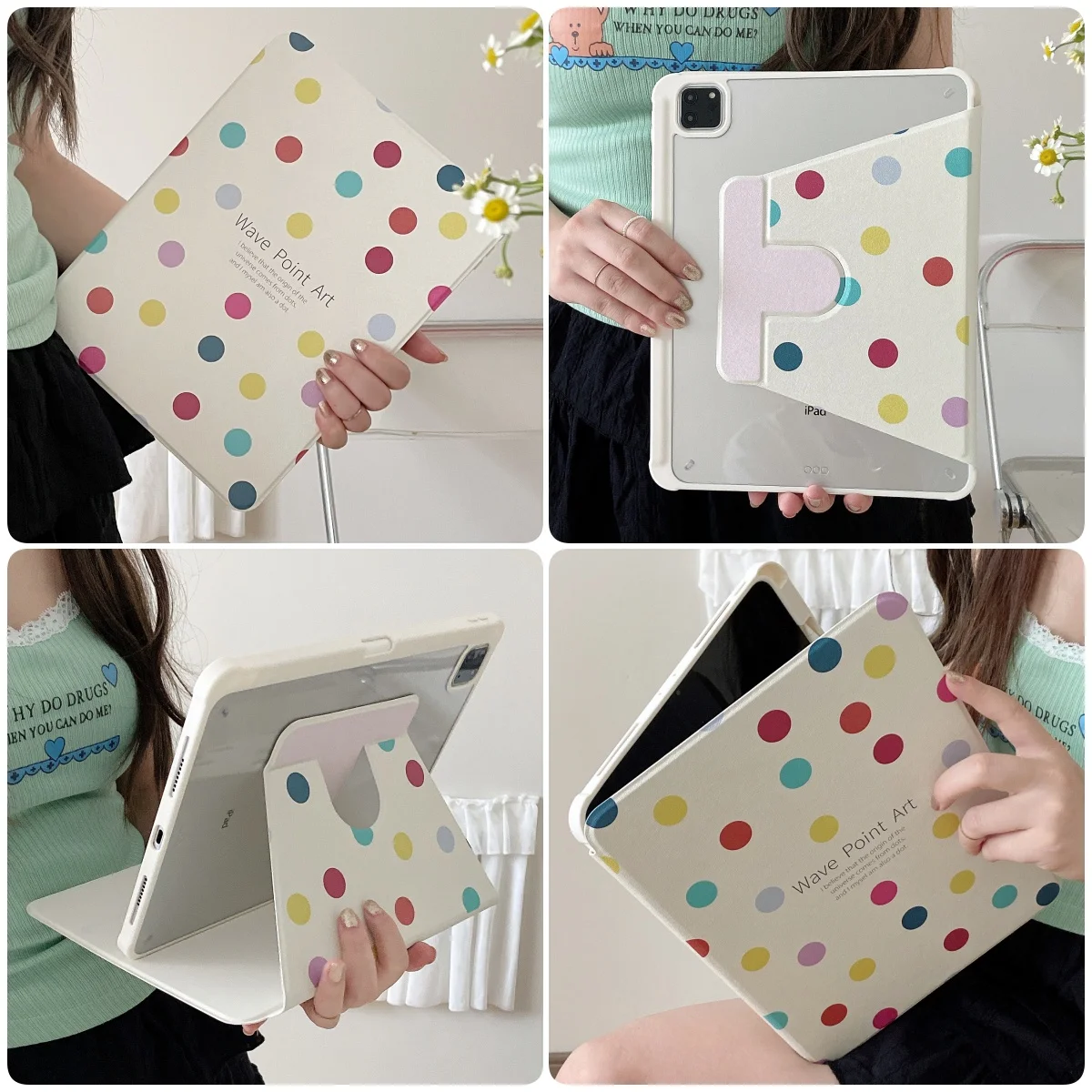 

For iPad 2024 Pro Air 11 13 12.9 inch 9.7 10.2 5th 6th 7th 8th 9th 10th Generation case Air 5 4 3 Cover with Pencil Slot Holder