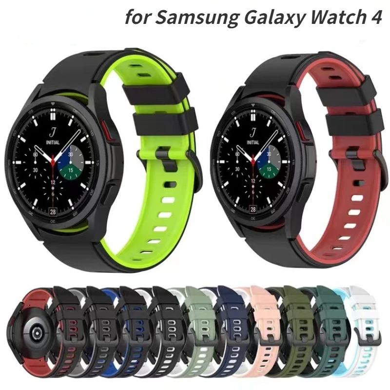 

No Gaps Silicone Strap For Samsung Galaxy watch 6 Classic 47mm 43mm 5 Pro Interface Bracelet Correa Galaxy Watch 6 5 4 44mm 40mm