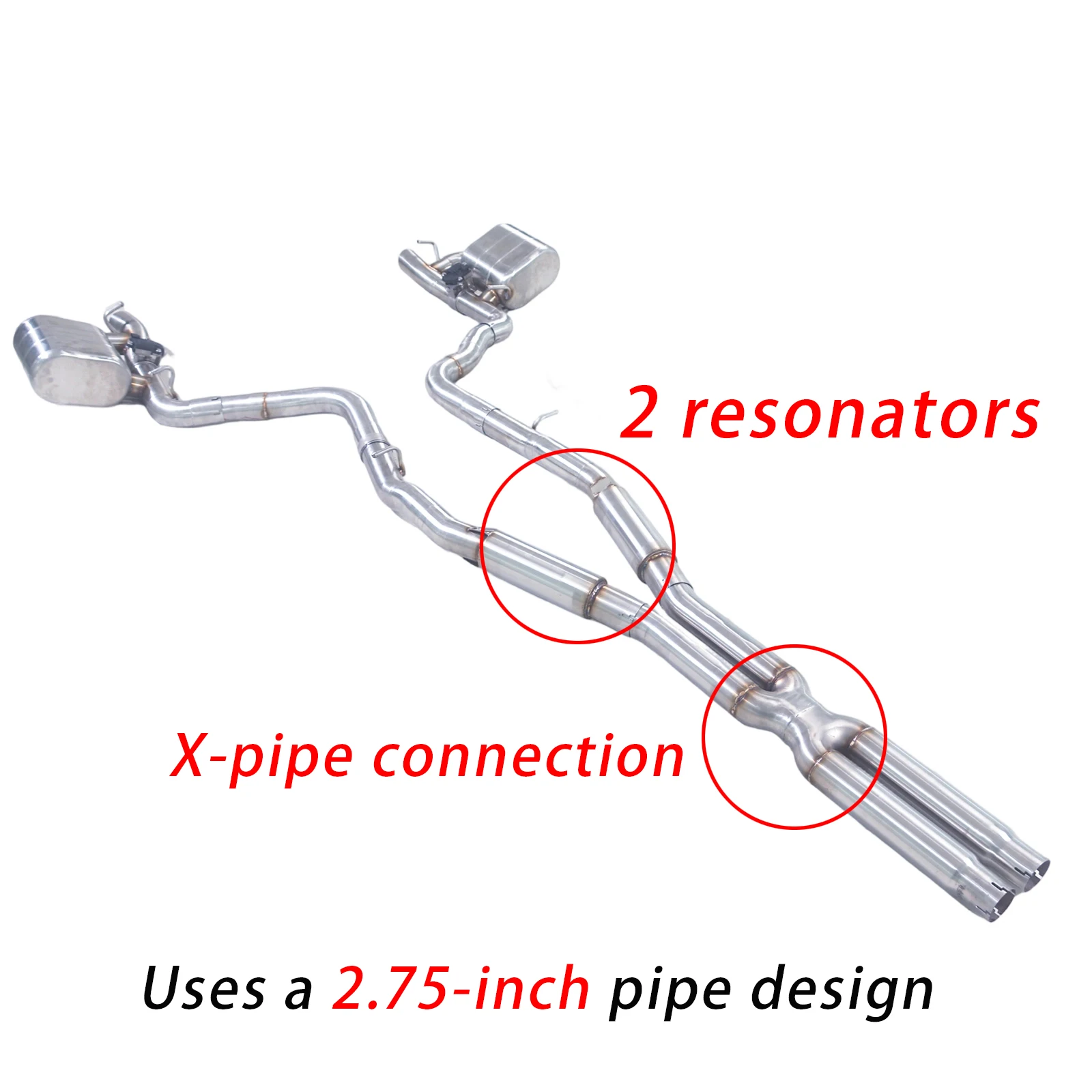 For 2015-2023 Dodge Challenger 3.6L 5.7L High-Performance SUS304 Cat-Back Exhaust System with Valve Muffler and Variable Sound