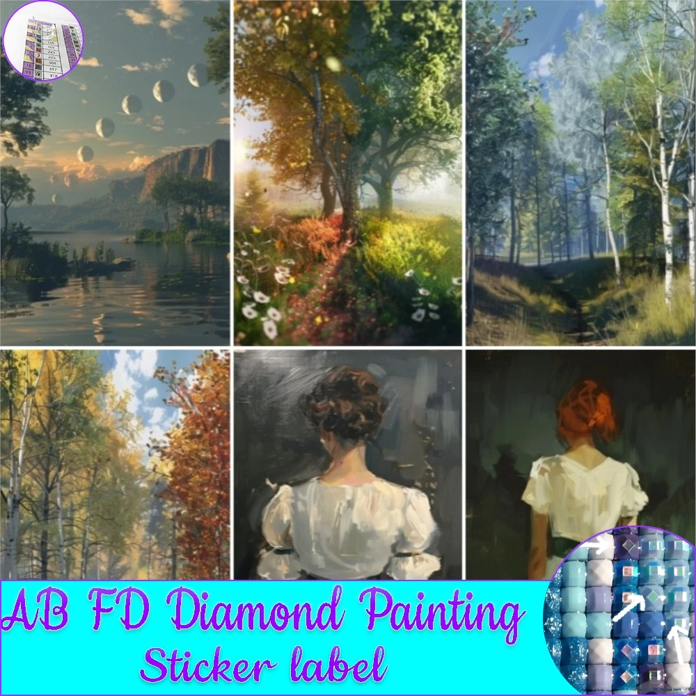 AB FD Diamond Painting Sticker Label Jungle Path Mosaic Adult Dot Cross Stitch Set Living Room Bedroom Decorative Painting