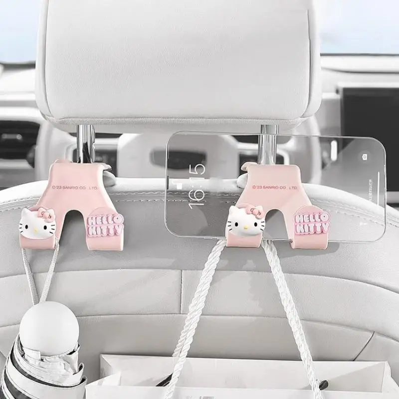 Sanrio Car Seat Back Hook Storage Hook Storage Rack Car Mobile Phone Holder Cartoon Hellokitty Car Accessories Gift Anime