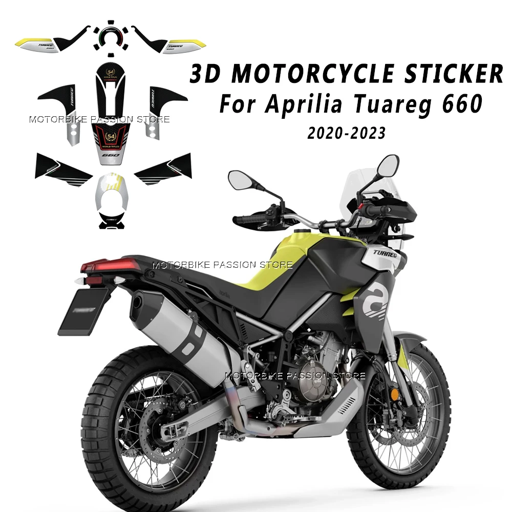 For Aprilia Tuareg 660 2022 3D Motorcycle Adhesive Epoxy Resin Tank Protection Kit Scratch Resistant Decal Pad Non Slip Adhesive