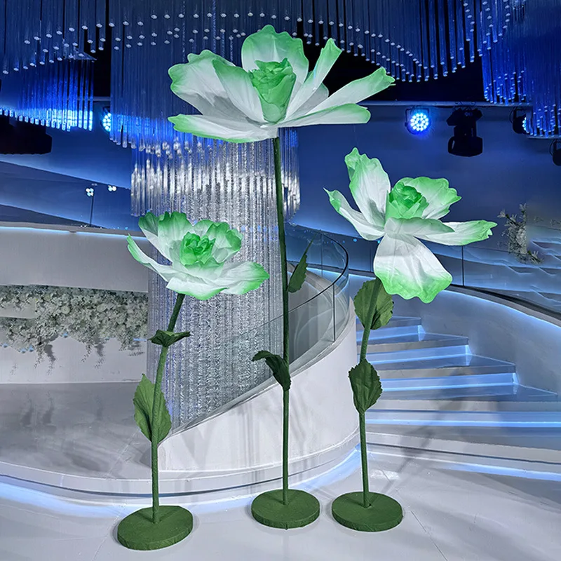 Wedding large-scale handmade pleated paper art flower ink flower wedding welcome area stage road guide background decorative