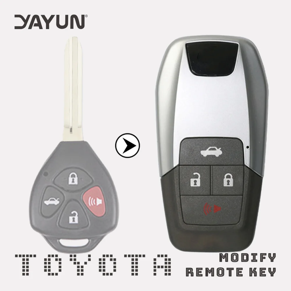 

YAYUN ForToyota Modified Folding Key Shell With Logo 2/2+1/3/4 Buttons Replace Case Fob