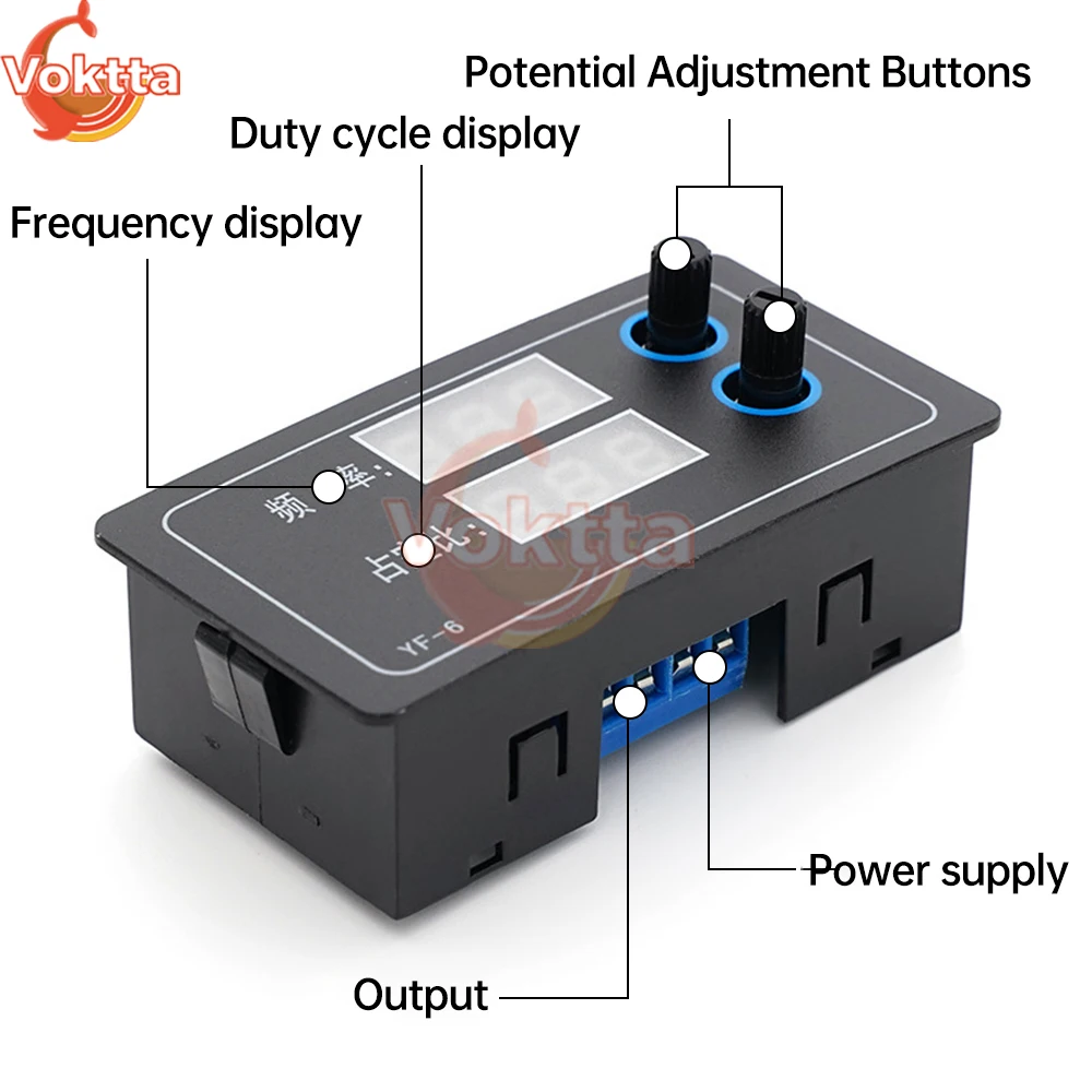 Função de Display LCD Gerador de Sinal, PWM, Onda Quadrada, Freqüência De Pulso Retangular Tester De Freqüência Ajustável, Duty Cycle, DC 7-24V