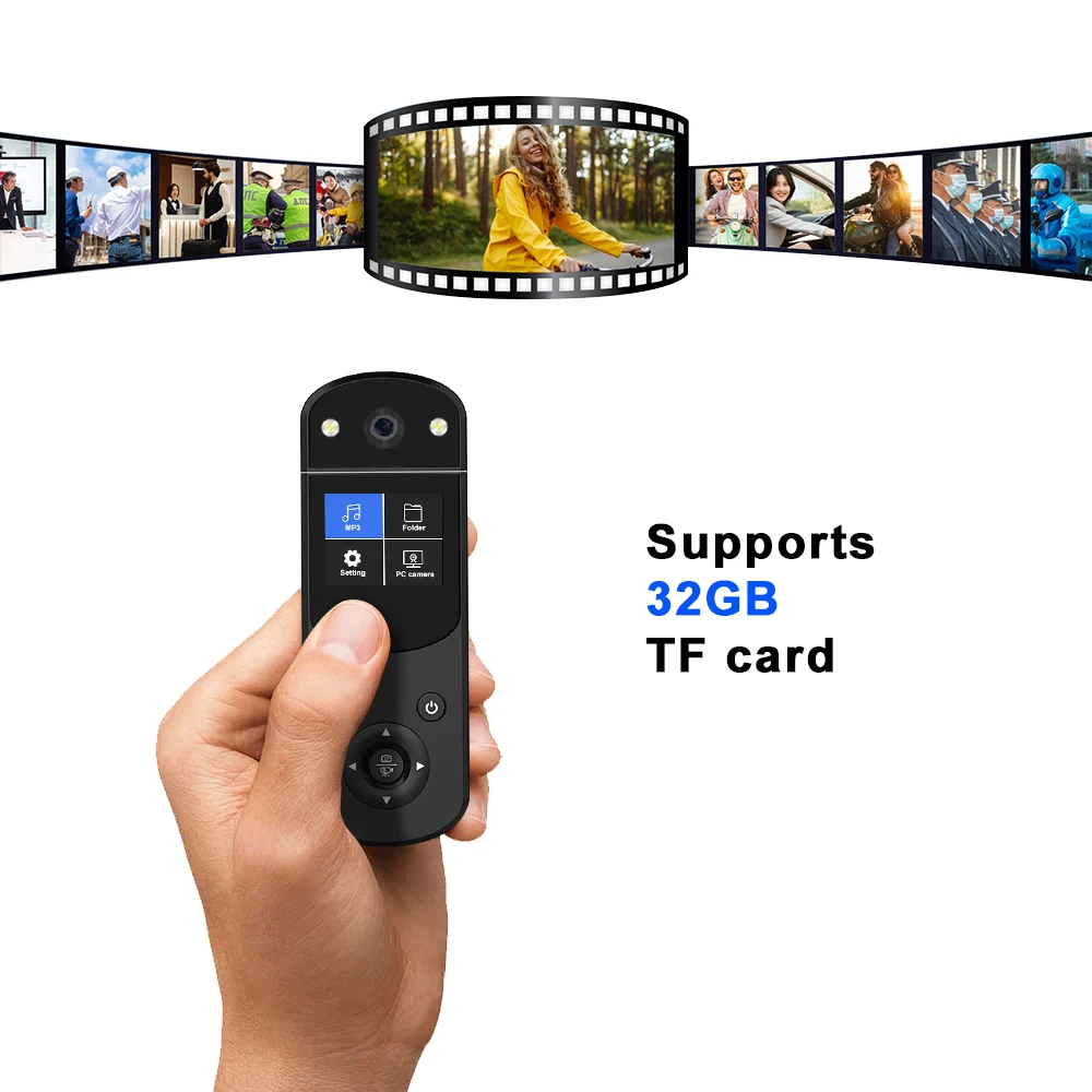 1080P HD Portable Action Camera Rotatable Lens with MP3 Playback Screen Flashbulb Sport Video Recorder Taking Photo Mini Camera