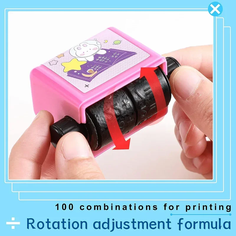 Math Practice for Students Addition Subtraction Multiplication Division Seal Teaching Digital Roller Practice Questions Stamp