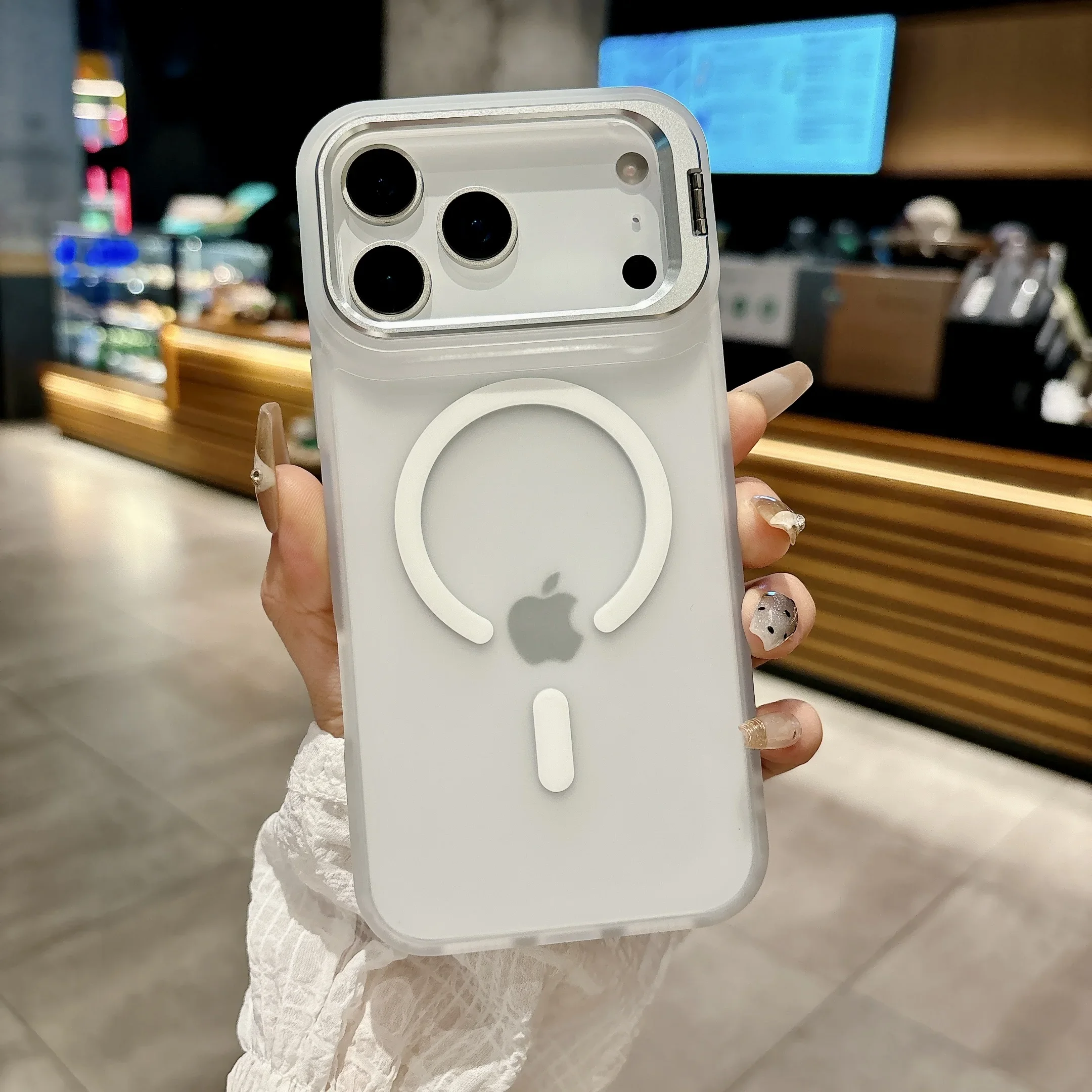 دعامة معدنية جديدة شفافة غير لامعة لهاتف Magsafe حافظة مغناطيسية لهاتف iPhone 17 Pro Max 17 Air 16 15 14 13 12 Pro Max