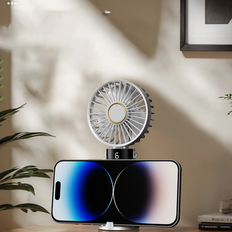 مروحة USB صغيرة محمولة قابلة للطي ومراوح معلقة على الرقبة 5 سرعات USB قابلة لإعادة الشحن