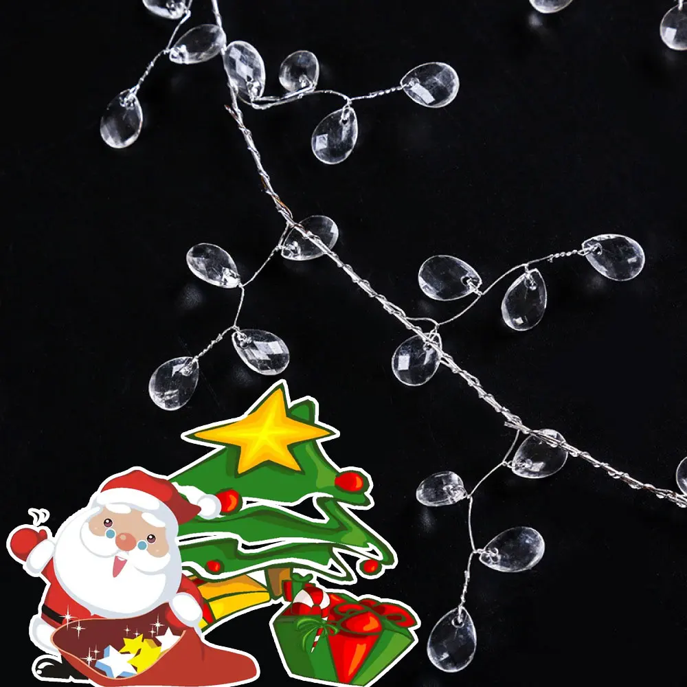 150cm Acrylic Crystal Beads Curtain Garland Droprain Bead Branch String Crystal Bead Wedding Party Christmas Decoration Supplies