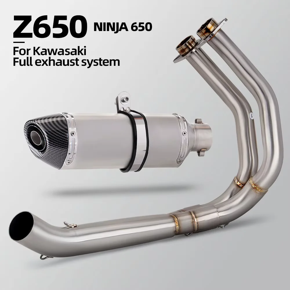 

Motorcycle Full Exhaust System For Kawasaki Ninja Z 650 Z650 Ninja650 Front Pipe Connect R77 Muffler with DB Killer