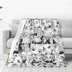 Demon Slayer Flannel Blankets Rengoku Aniki Collage Novelty Throw Blanket for Sofa Bedding Lounge Rug Piece