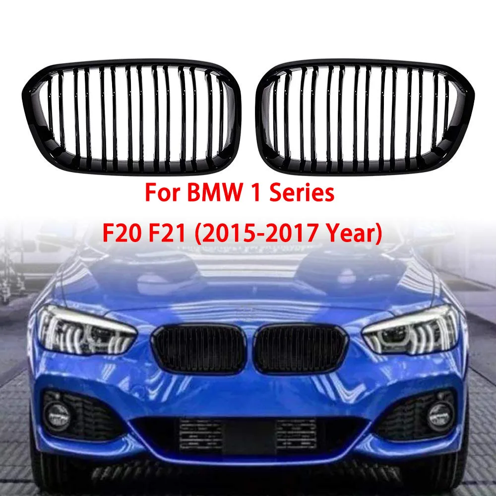 

2011-2014 2015-2017 Racing Grille For BMW F20 F21 120i LCI 1 Series 2015 2016 2017 Glossy Black Front Kidney Grill Grille 2 Slat