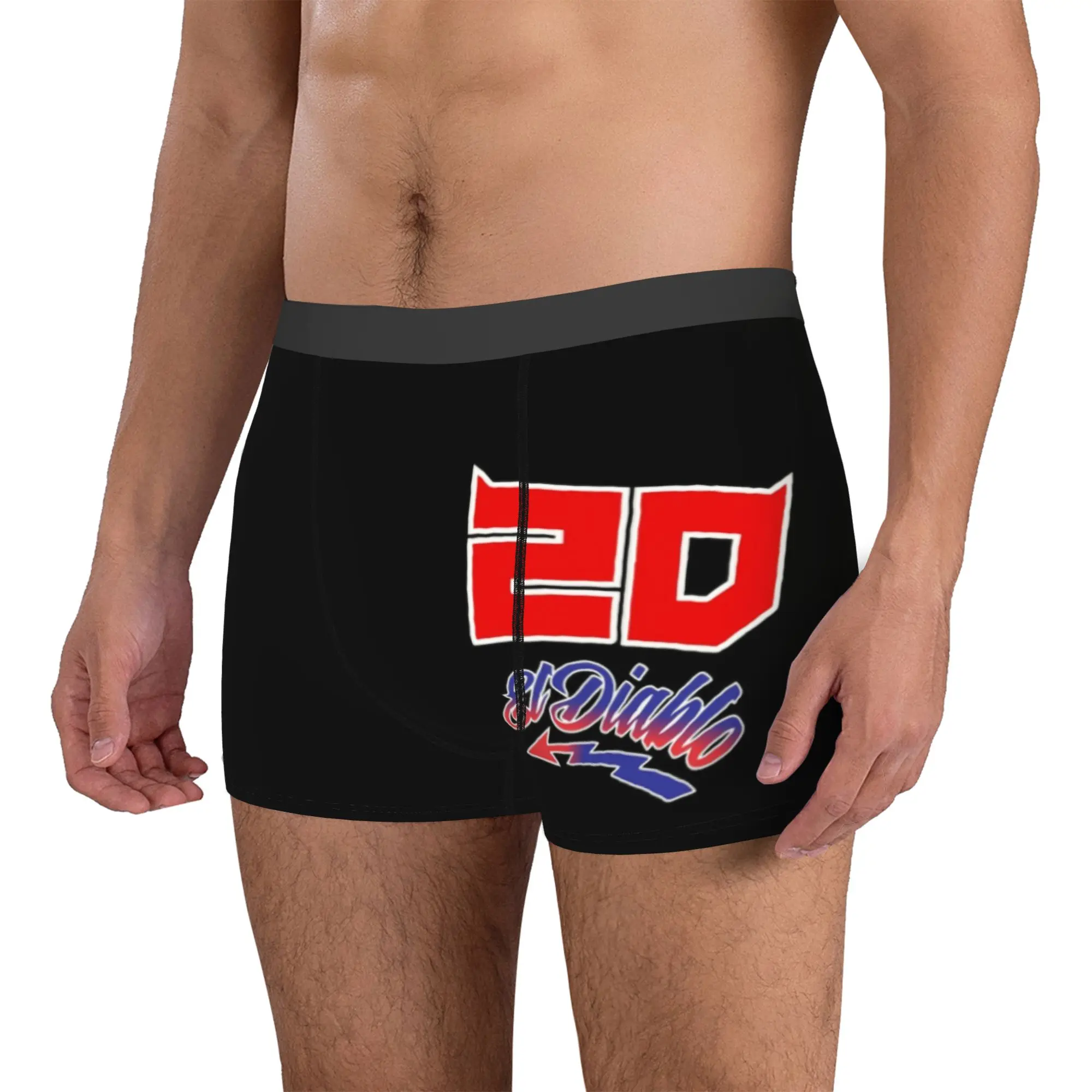Motorcycle Rider Fabio Quartara Logo Boxers Shorts Panties Men's Underpants Comfortable El Diablo Number 20 Briefs Underwear