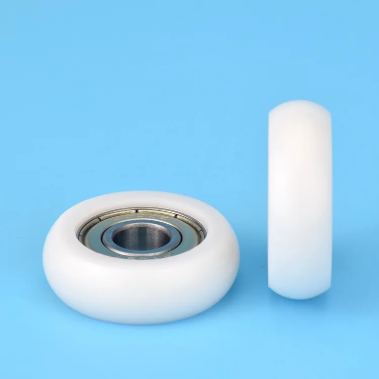 POM Roda de Nylon Revestida, Roda Guia de Nylon, Roda de Rolos, Polia de Rolamento, Arco Esférico, 10x35x11mm, 1Pc