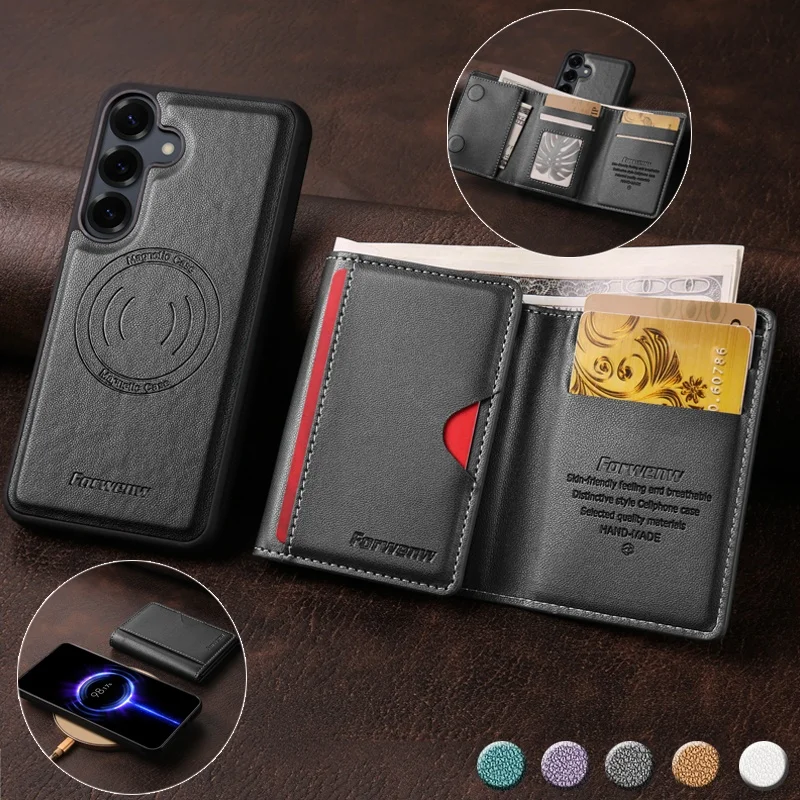 

Luxury PU Leather Wallet Phone Case for Samsung Galaxy A57 A37 A17 A56 A36 A16 A55 A35 A25 A15 Thirfold Cards Cover Coque Hoesje