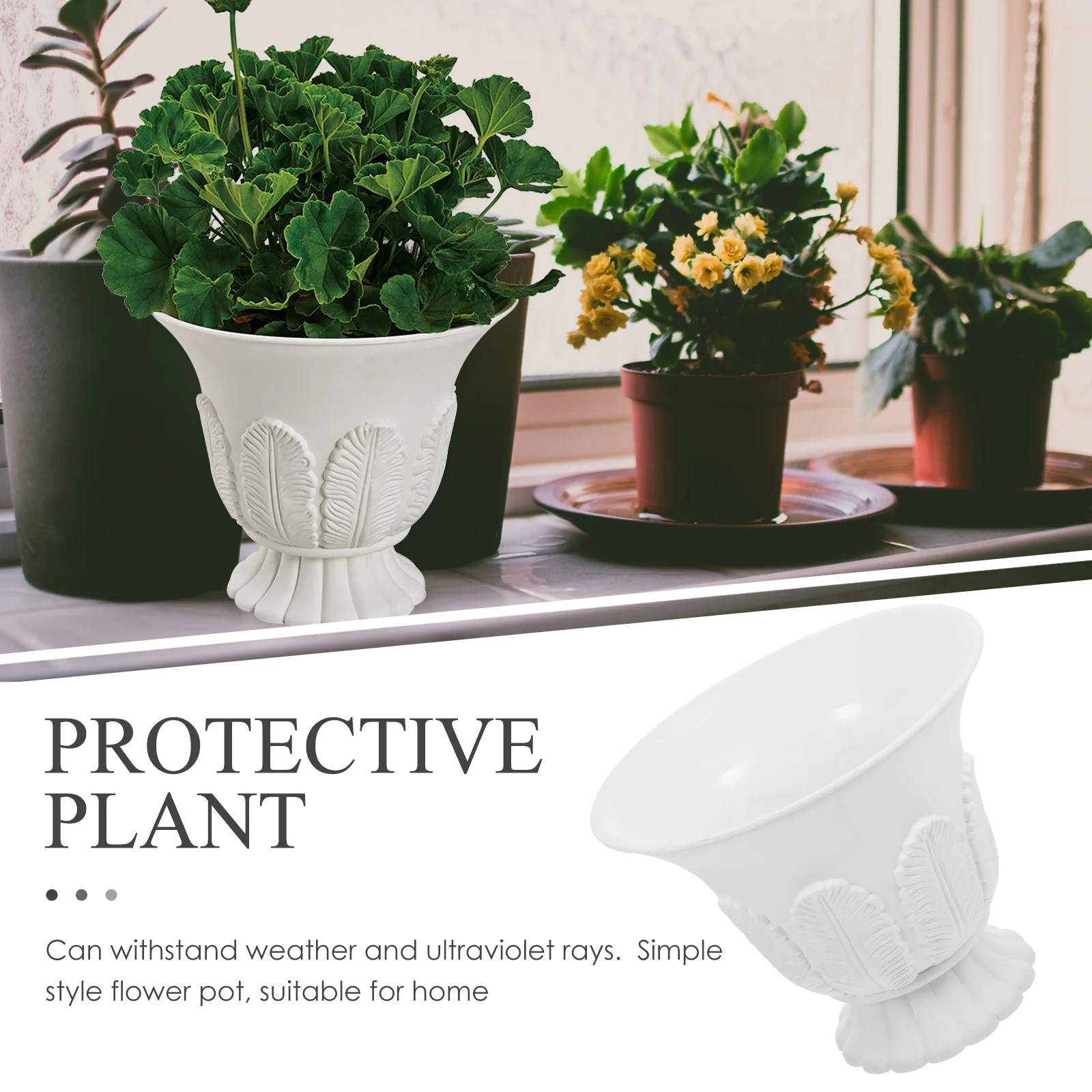 

Retro Flower Pot 20CM Diameter Green Planter Decorative Vase Roman Style Wedding Front Door Plastic Garden Home Office Plant