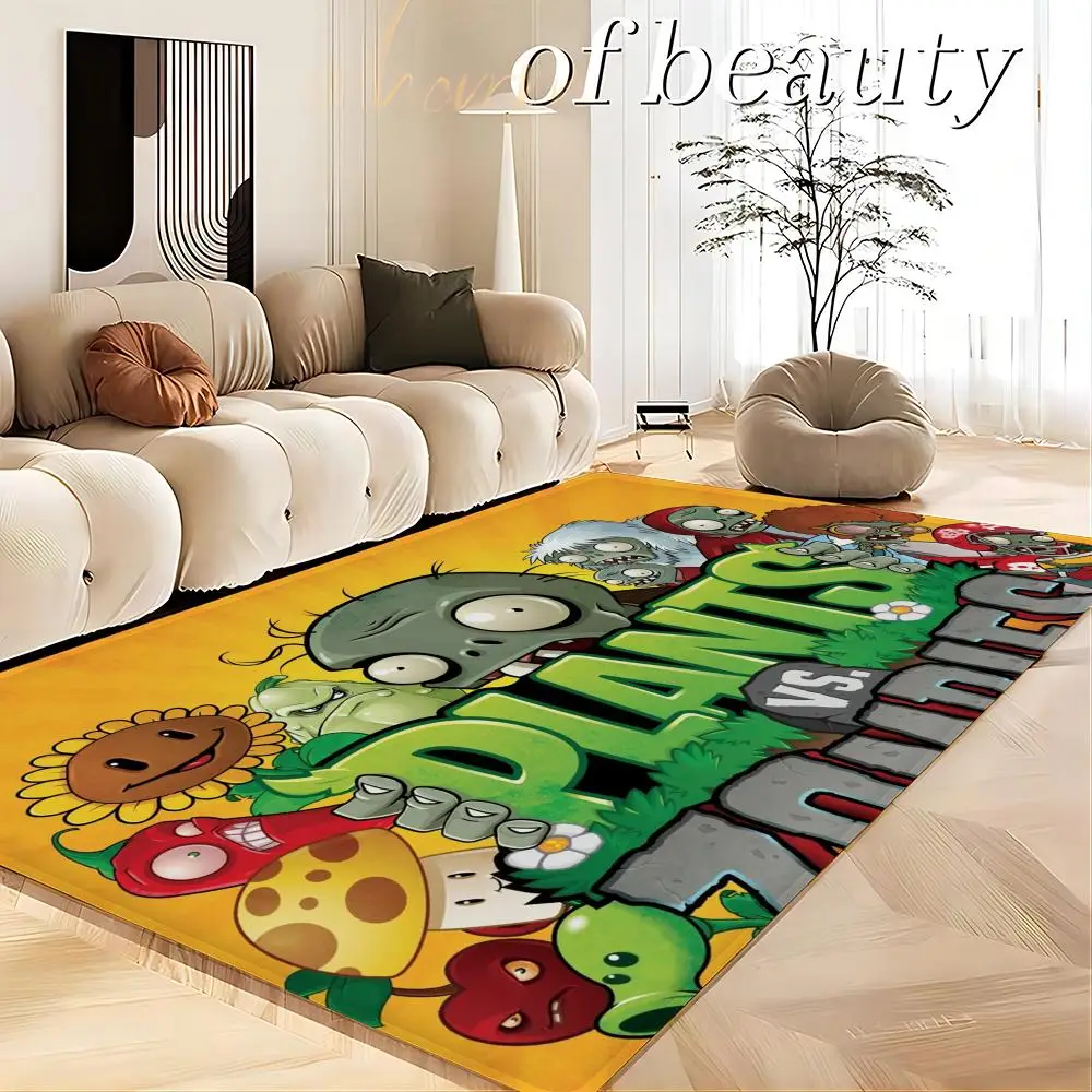 

P-plant vs Z-zombiee Floor Mat Bath Mat Nordic Style Home Doormat Bathroom-Toilet Mats Bedroom Welcome Doormat