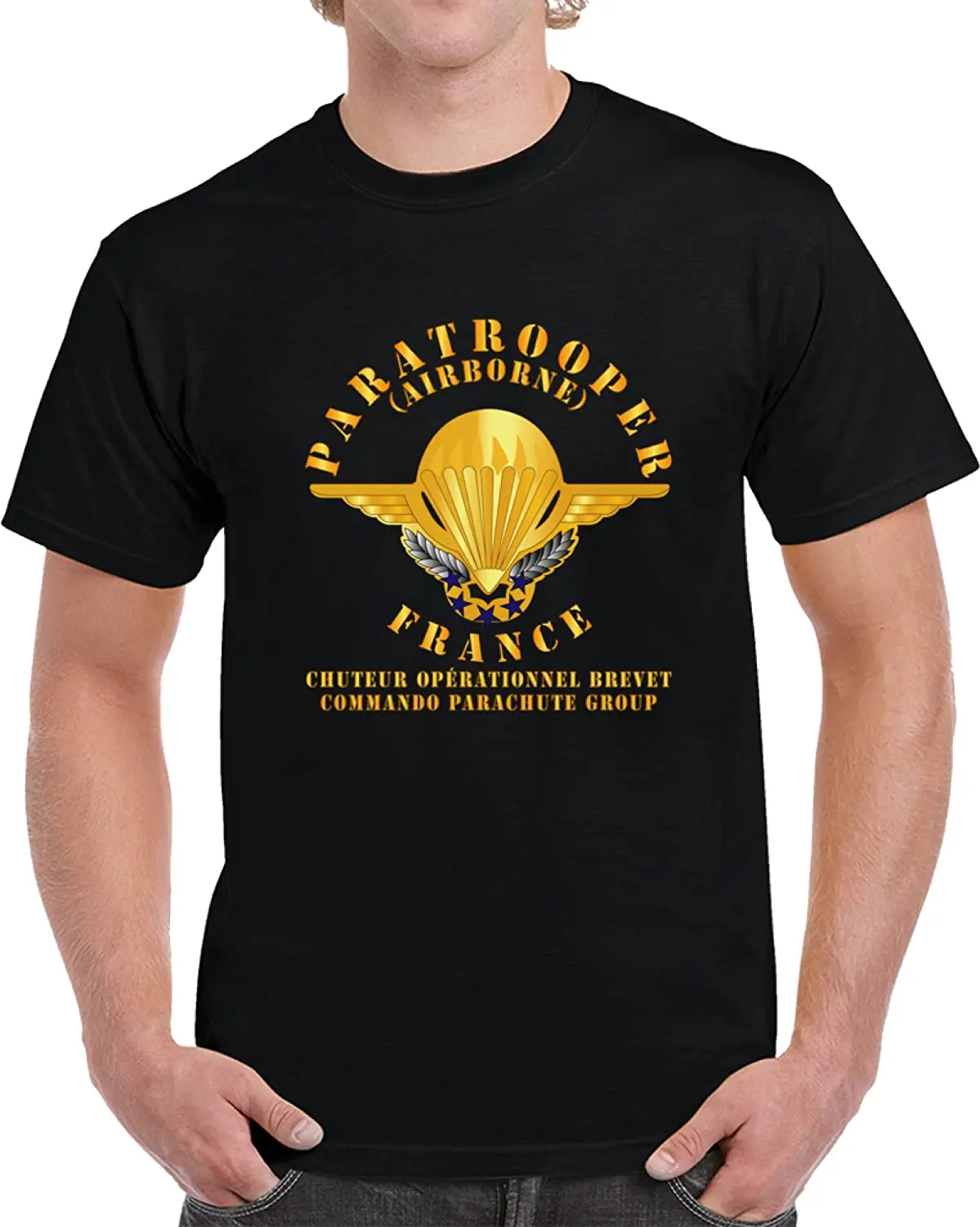 France Airborne Commando Parachute Group Classic T Shirt. Short Sleeve 100% Cotton Casual T-shirts Loose Top Size S-3XL