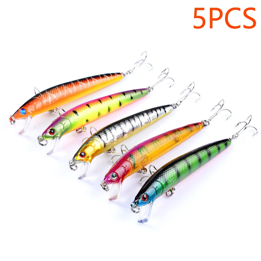 5PCS Jerkbait Minnow Hard Bait Kit Artificial Wobbler For Bass Pike Trolling Fish Swimbait Tackle Crankbait Fishing Lures Set