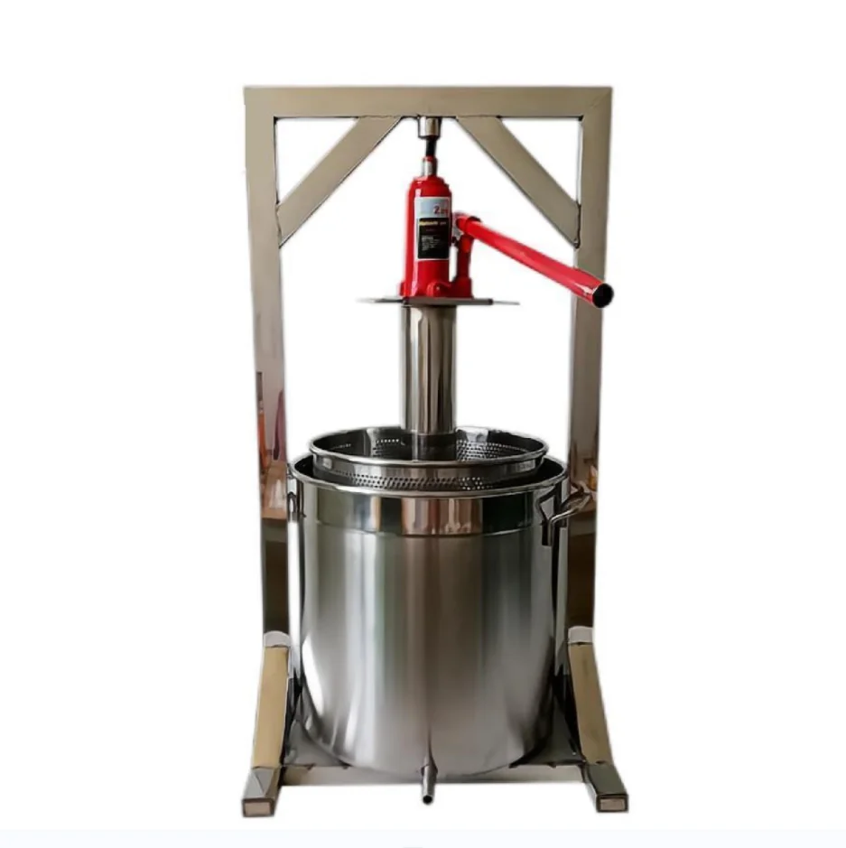 Commercial 36L Stainless Steel Manual Hydraulic Jack Honey Press Fruit Vegetable Wine Press Manual Grape Juicer Extractor
