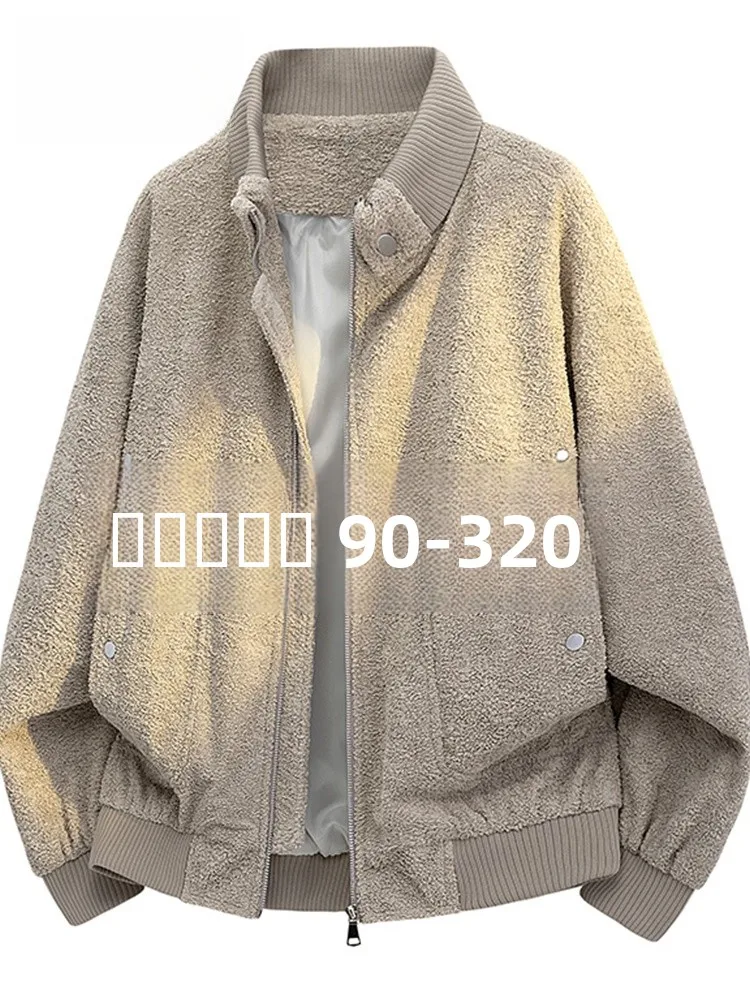 

MoChao American Large Size Plu Jaet Men's Spring Autumn New Loose Warm Versatile Korean Version Casual Stand Collar Coat