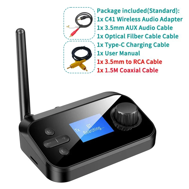 VAORLO Multifunktions Bluetooth Audio Sender Empfänger 3,5mm AUX Optische Koaxial Stereo Wireless Adapter DAC Konverter Für TV PC 4