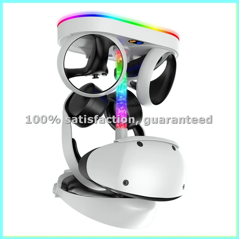 

Магнитная зарядная станция для контроллеров VR2 с RGB-подсветкой и отсеком для маски для глаз и наушников - BCBW